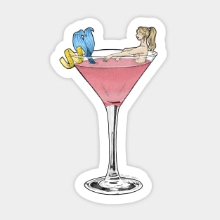 Cosmo Mermaid Cocktail Illustration Sticker